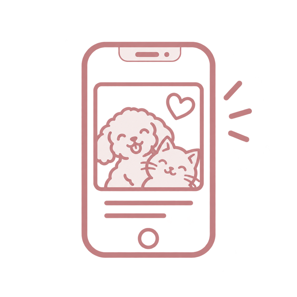 スマートフォンとペットのアイコン
